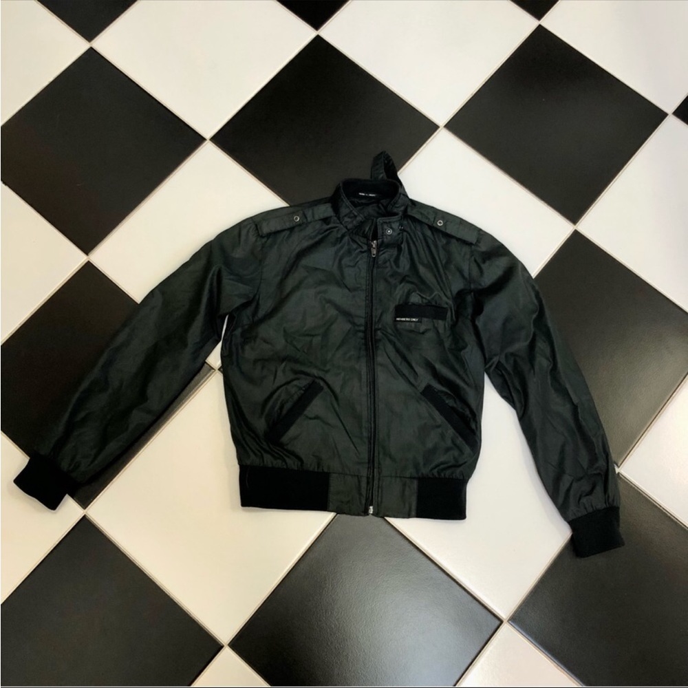 Vintage 70s 80s Members Only by Europe Craft Unisex Bomber Dark Green Black sz S